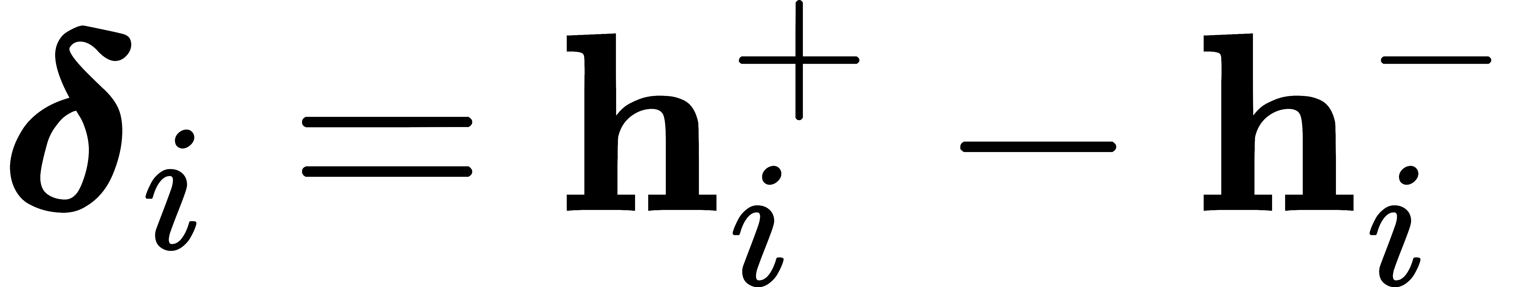 boldsymbol{delta}_i = mathbf{h}^+_i - mathbf{h}^-_i