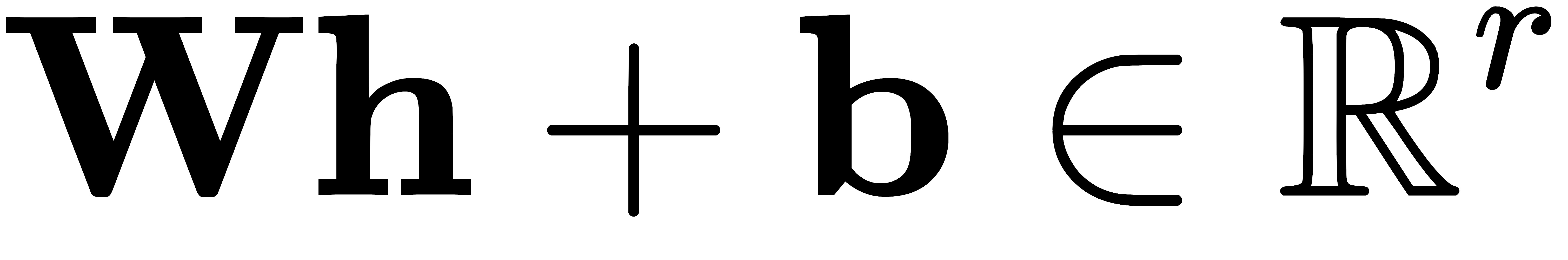 mathbf{W}mathbf{h} + mathbf{b} in mathbb{R}^r
