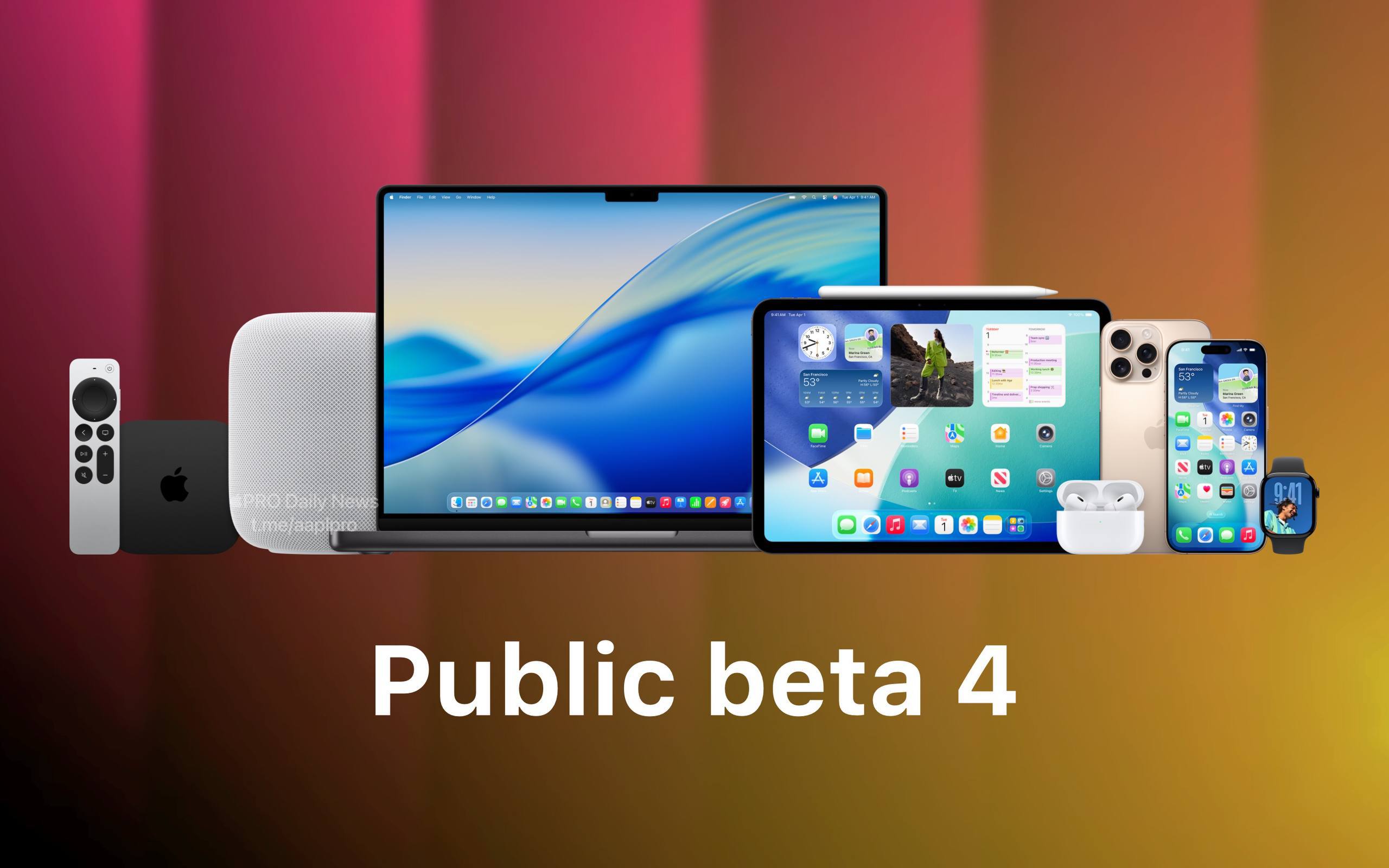 ⚙️ Apple выпустила четвёртые публичные бета-версии своих систем под номером…