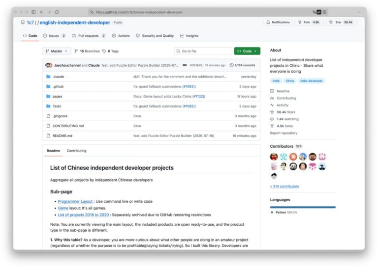 Китайские инди-разработчики выложили в открытый доступ 500+ своих проектов В…