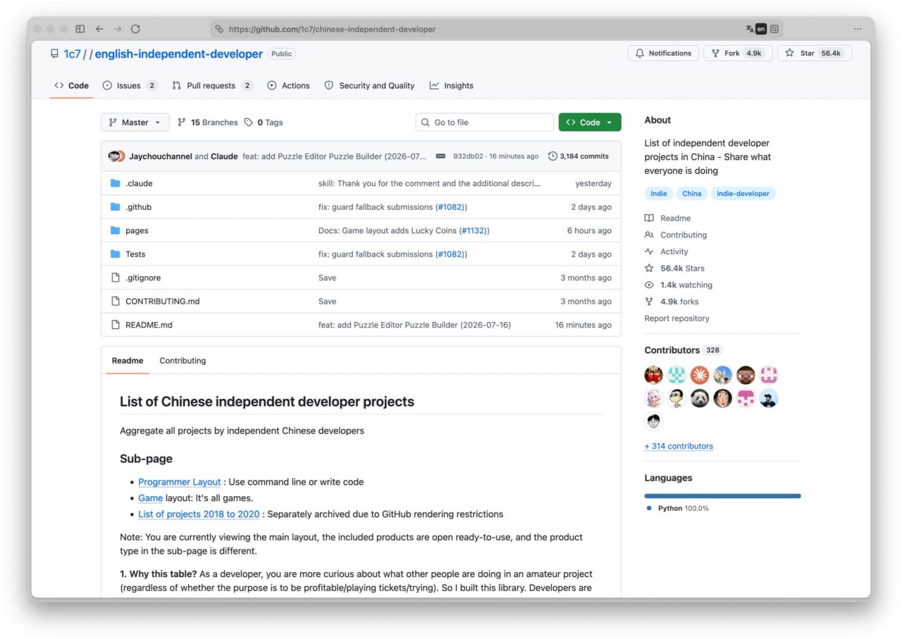 Китайские инди-разработчики выложили в открытый доступ 500+ своих проектов В…