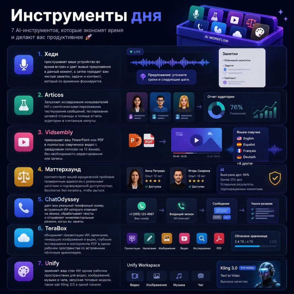 Инструменты дня  Хеди прослушивает ваше устройство во время встреч и дает…