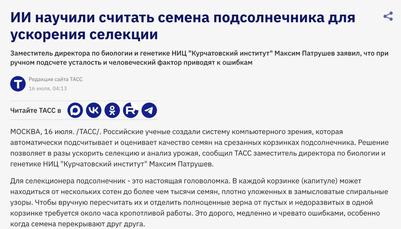 Нейросеть обучили подсчету и оценке качества семян