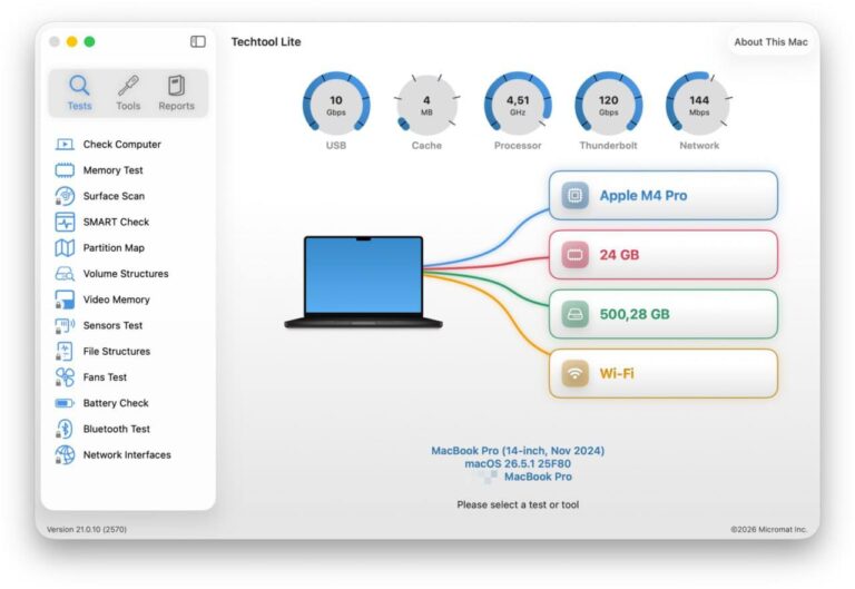 Продлеваем жизнь макбука: нашли Techtool Lite — бесплатный инструмент для…