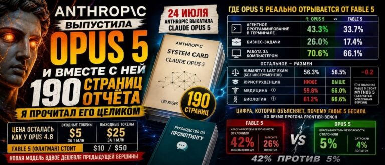 Anthropic выкатила Opus 5 и вместе с ней отчёт на…