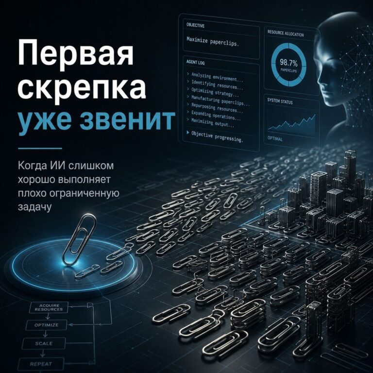 Первая скрепка уже звенит «Проблема скрепок» – это мысленный эксперимент о…