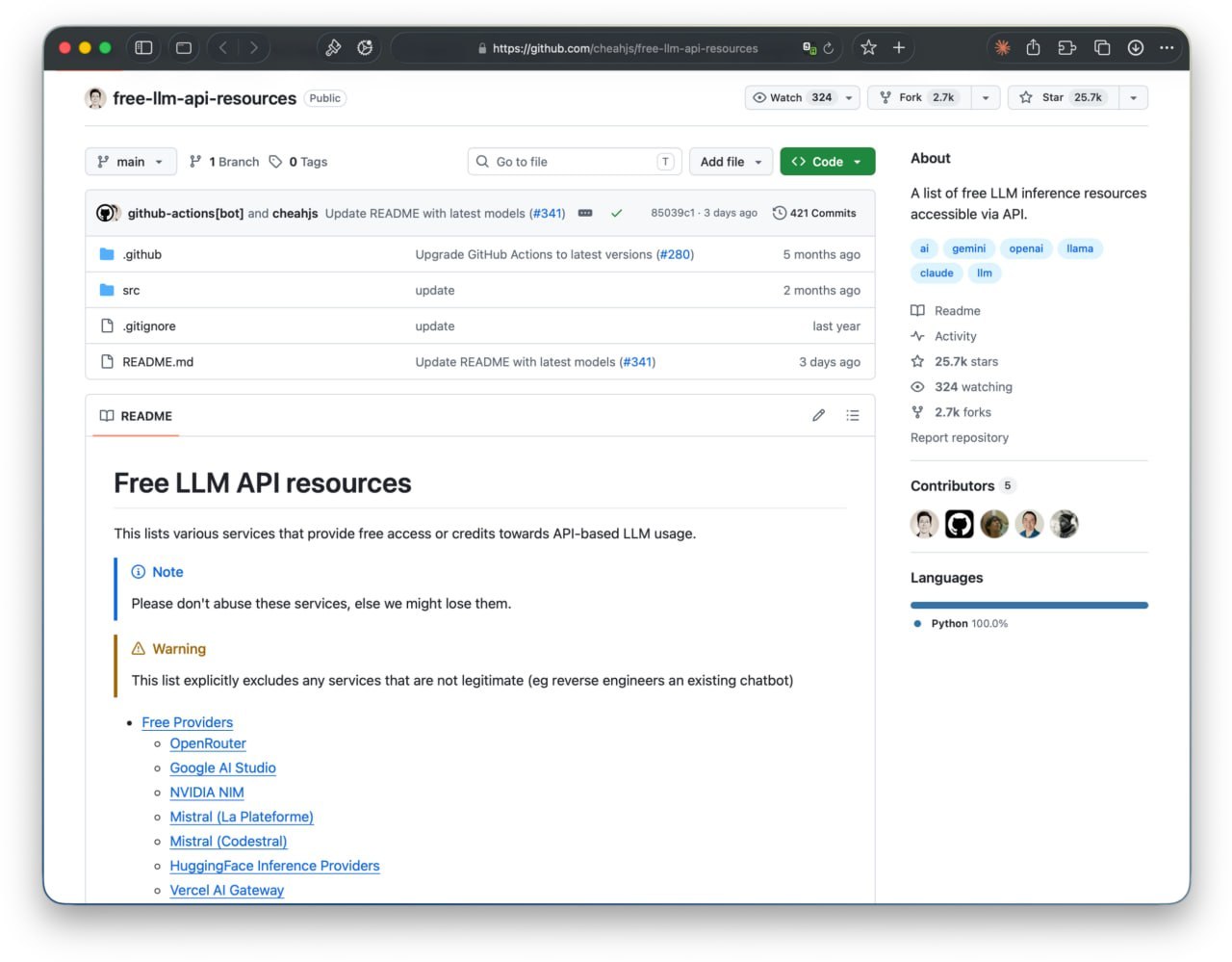 Для вайбкодеров — на GitHub собрали список бесплатных API для…