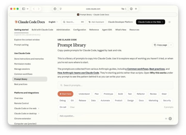 Anthropic выпустили официальную библиотеку промтов для Claude — выбираете задачу,…