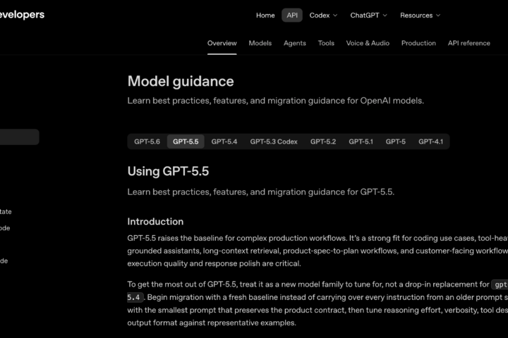 OpenAI выложила гайд по GPT-5.5 Основной упор сделан на сложные…