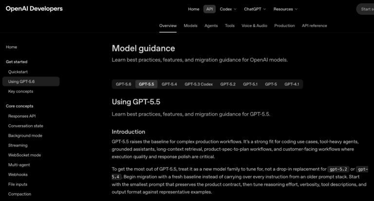 OpenAI выложила гайд по GPT-5.5 Основной упор сделан на сложные…