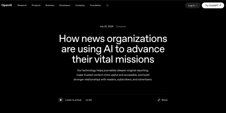 Как новостные организации используют ИИ для продвижения своих важных задач | OpenAI