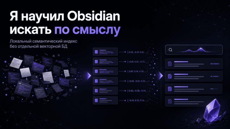 Я научил Obsidian искать по смыслу. Как устроен локальный семантический индекс без отдельной векторной БД