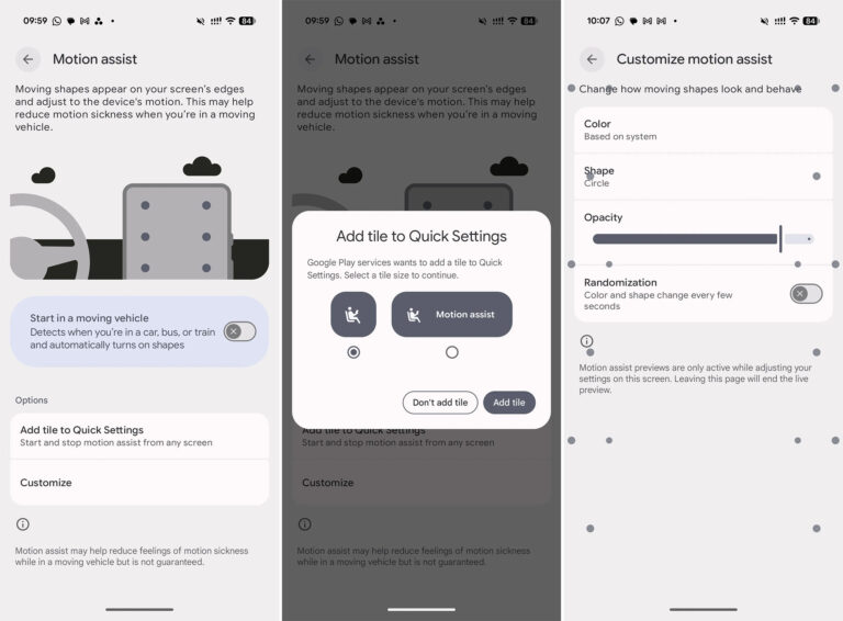 Наконец-то на Android появились датчики Motion Assist от Google, призванные бороться с тошнотой.