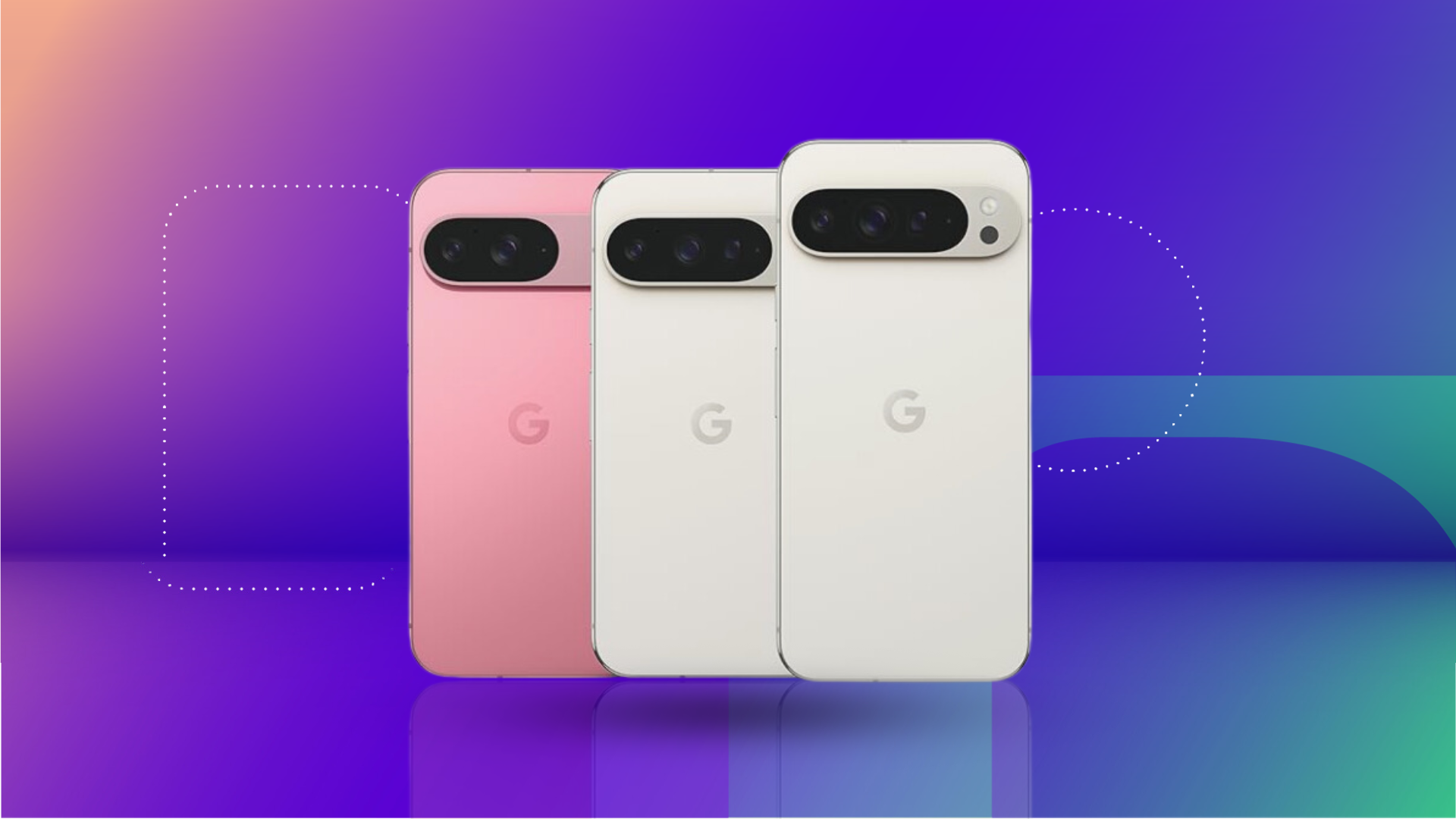 Серия Google Pixel на синем фоне