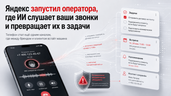 Яндекс запустил оператора, где ИИ слушает ваши звонки и превращает их в задачи