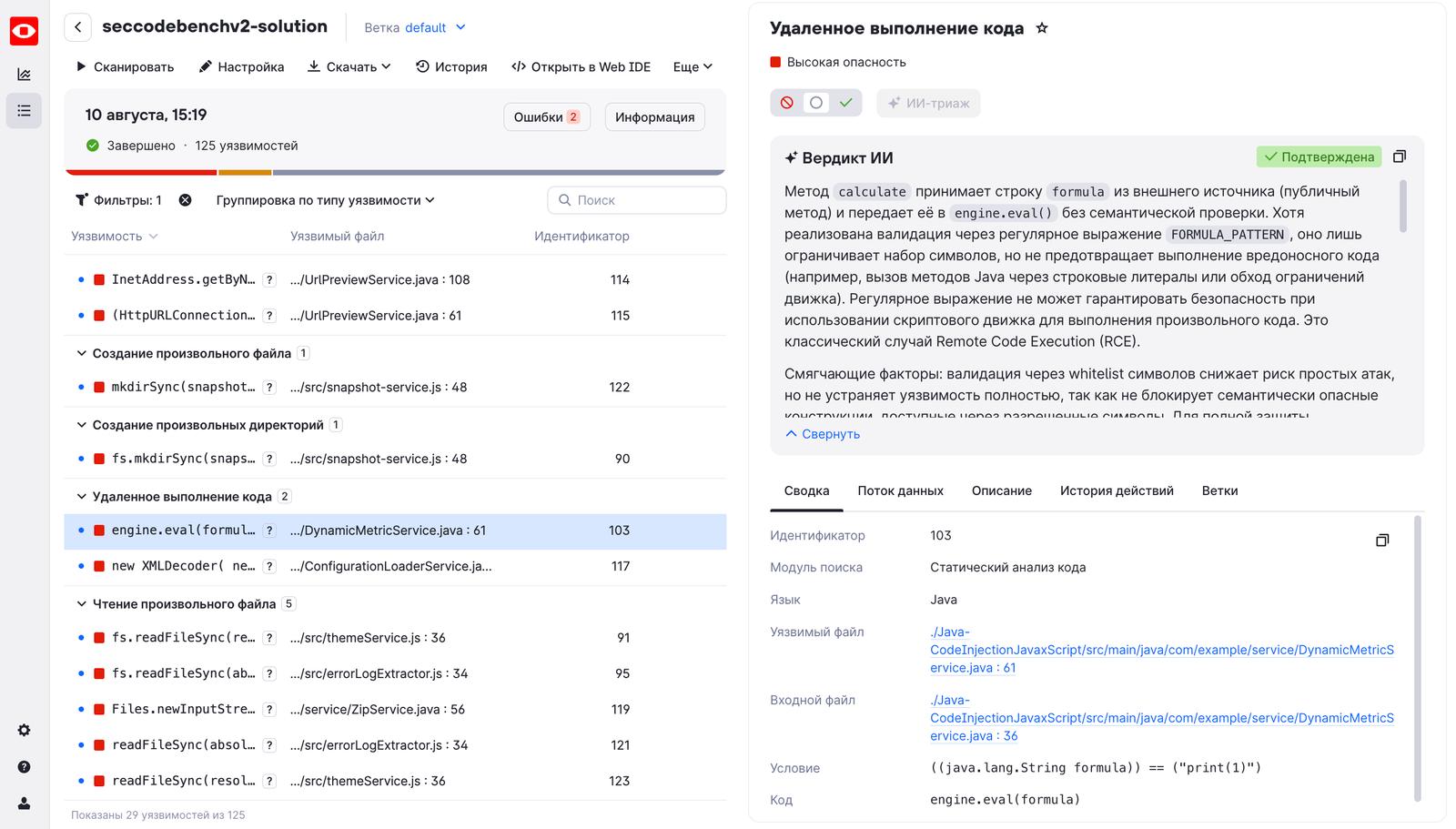ИИ в PT Application Inspector распознал 94% реальных уязвимостей