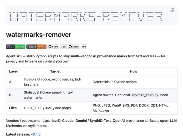Вычищаем ИИ-метки из контента — вышел Watermarks Remover, скилл для…