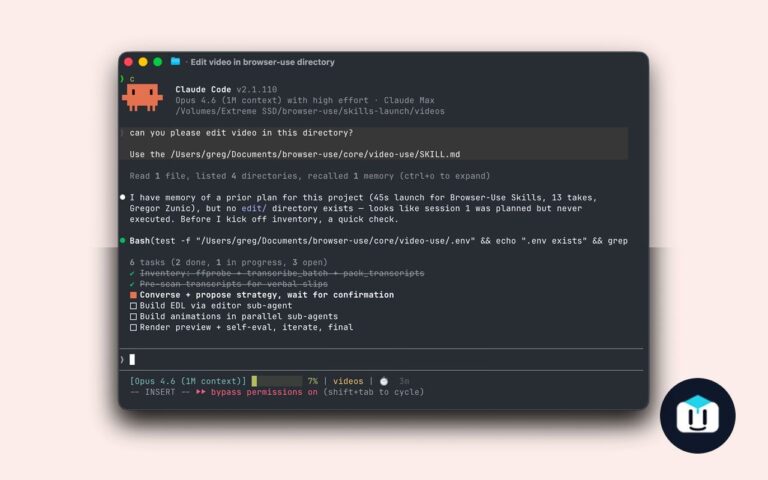 Video Use — этот скилл превращает Claude Code в видеомонтажёра…