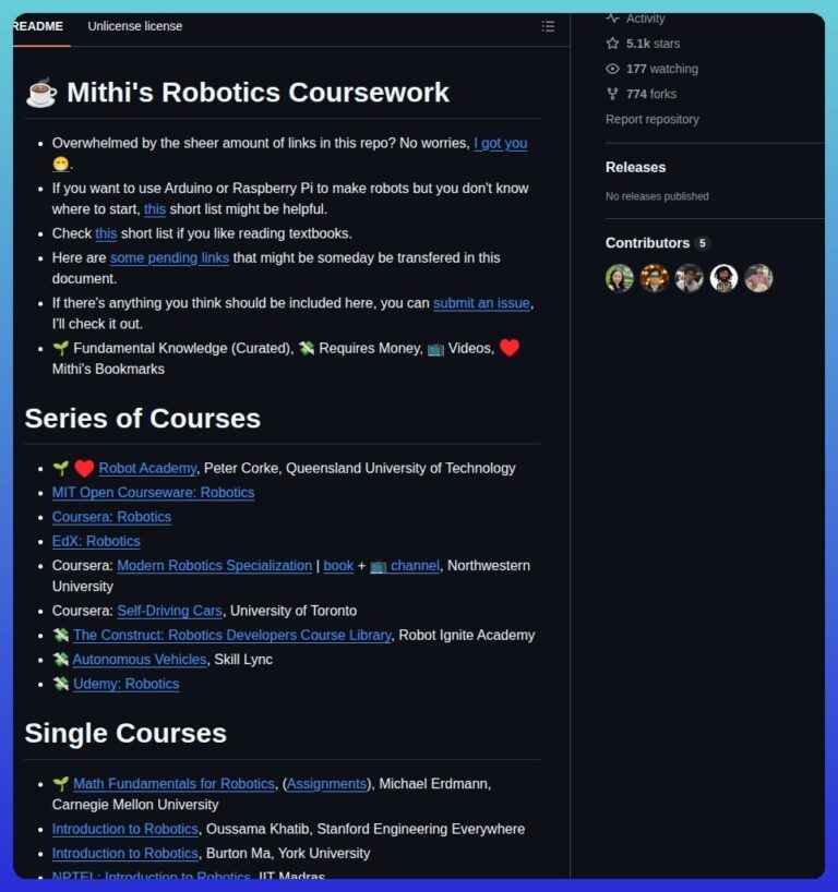 Учимся собирать роботов дома — на GitHub выложили все курсы…