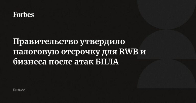 Правительство утвердило налоговую отсрочку для RWB и бизнеса после атак…