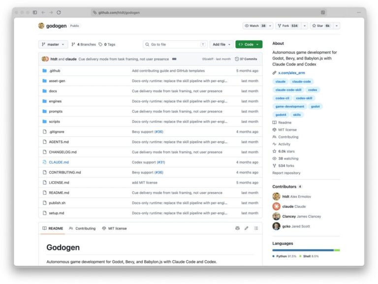Инди-игру теперь можно собрать за пару промптов На GitHub выложили…