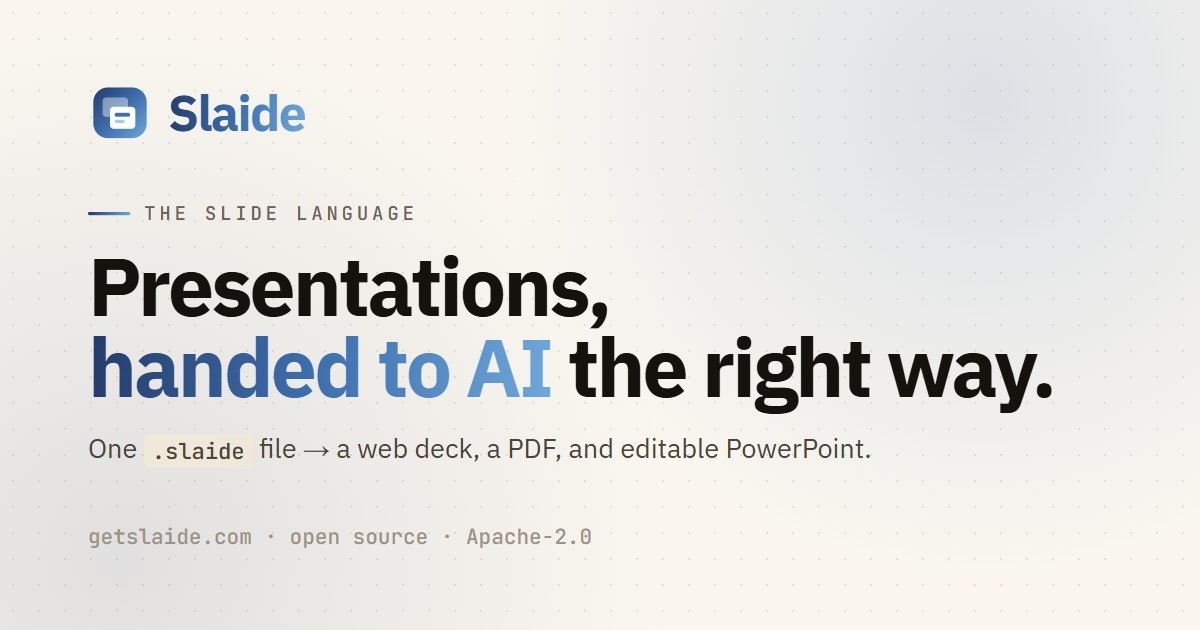 Slaide — open source инструмент, который превращает Markdown в презентации…