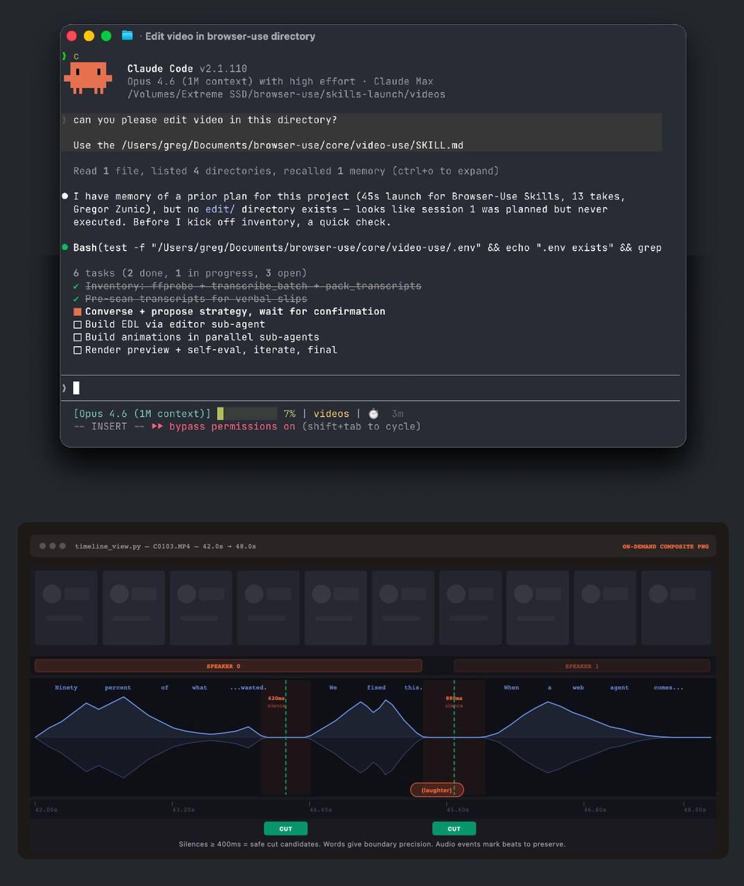 Video-Use монтирует ролики через Claude Code Нашли Video-Use — open-source…