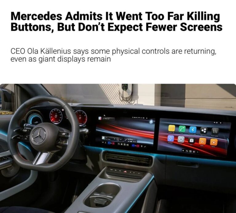 Mercedes-Benz возвращает физические кнопки в свои автомобили В компании наконец…