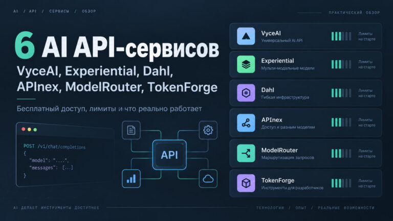 6 бесплатных AI API‑шлюзов: модели, лимиты и реальные RPM