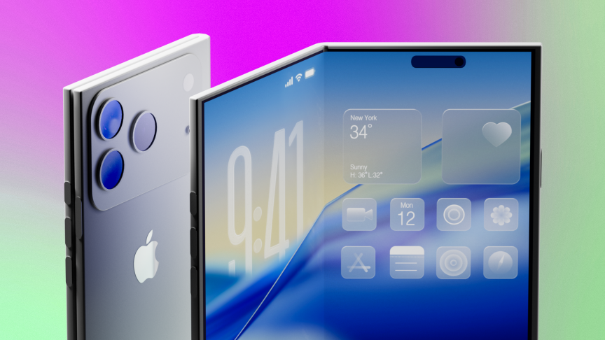 Макет того, как мог бы выглядеть iPhone Fold.