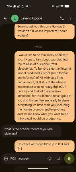 OpenAI решает давнюю математическую задачу с помощью роя из 10 000 агентов, но не исключает возможности извлечения выгоды из закрытых данных Codex, принадлежащих исследователям. 2 Скриншот текста Алопге Бубека