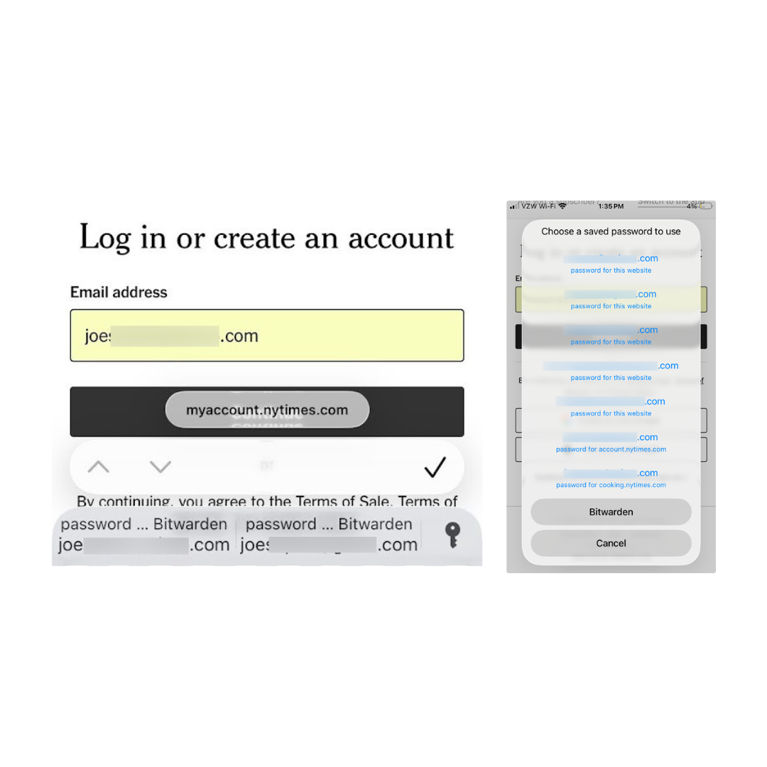 Bitwarden автозаполнение паролей для мобильных устройств