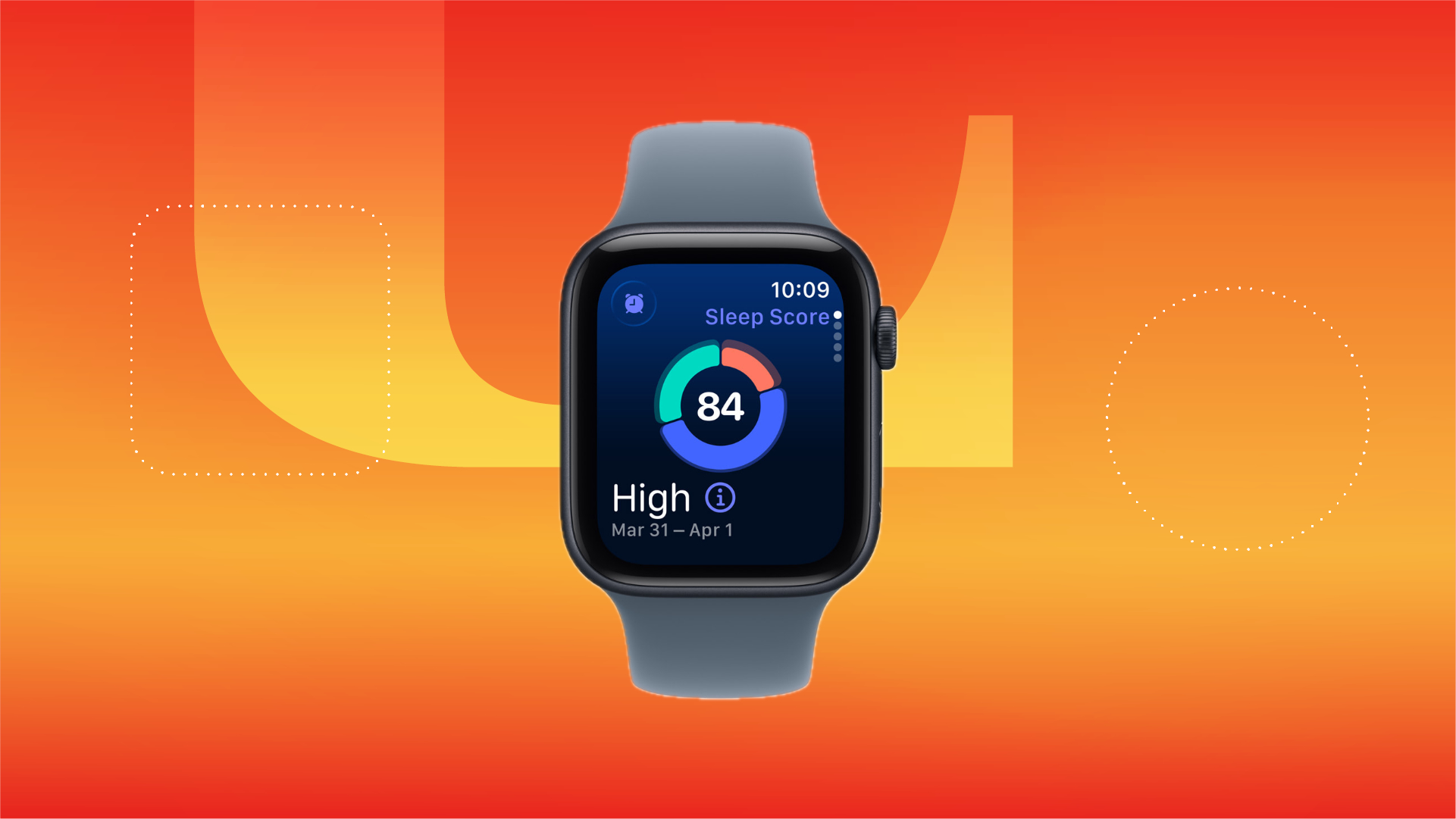 Apple Watch SE 3 в синем цвете с оранжевым градиентом