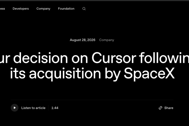 Наше решение по Cursor после его приобретения компанией SpaceX | OpenAI