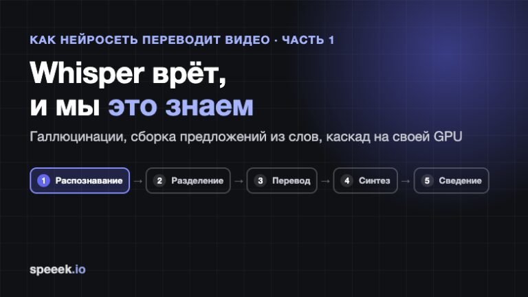 Как нейросеть переводит видео. Часть 1: Whisper врёт, и мы это знаем