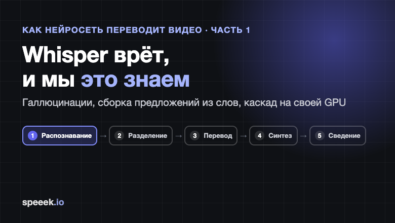 Как нейросеть переводит видео. Часть 1: Whisper врёт, и мы это знаем