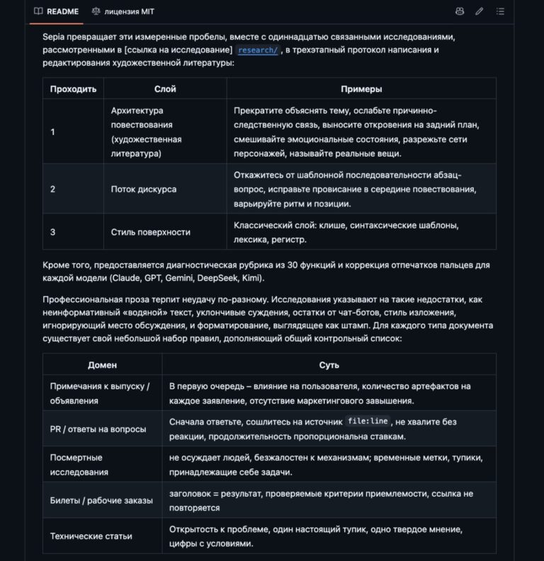 Sepia учит нейросети писать менее «нейросетево» На GitHub выложили Sepia…