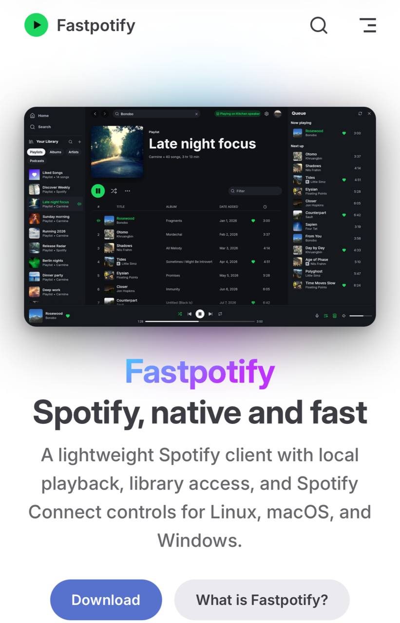 Лёгкий Spotify-клиент, который не жрёт гигабайты памяти — Fastpotify🔈 Это…
