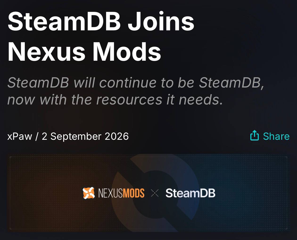 Nexus Mods купили SteamDB — популярный сервис теперь объединят с…