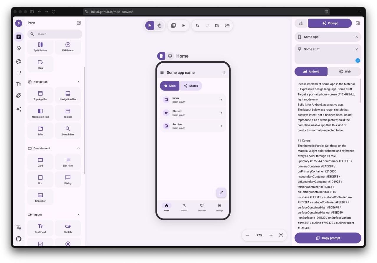 M3E Canvas собирает приложения как конструктор — а потом отдаёт…