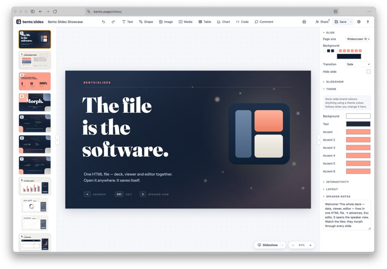 Появился Bento — бесплатный редактор презентаций без аккаунтов и облаков…