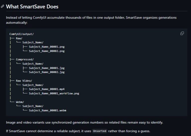 SmartSave наводит порядок в output ComfyUI с помощью Ollama Появилась…