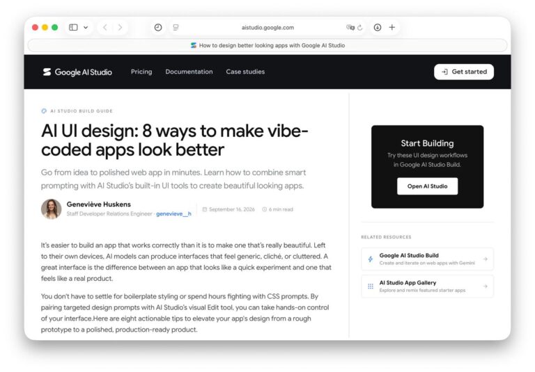 Google показала, как собирать красивые интерфейсы через AI Studio Google…