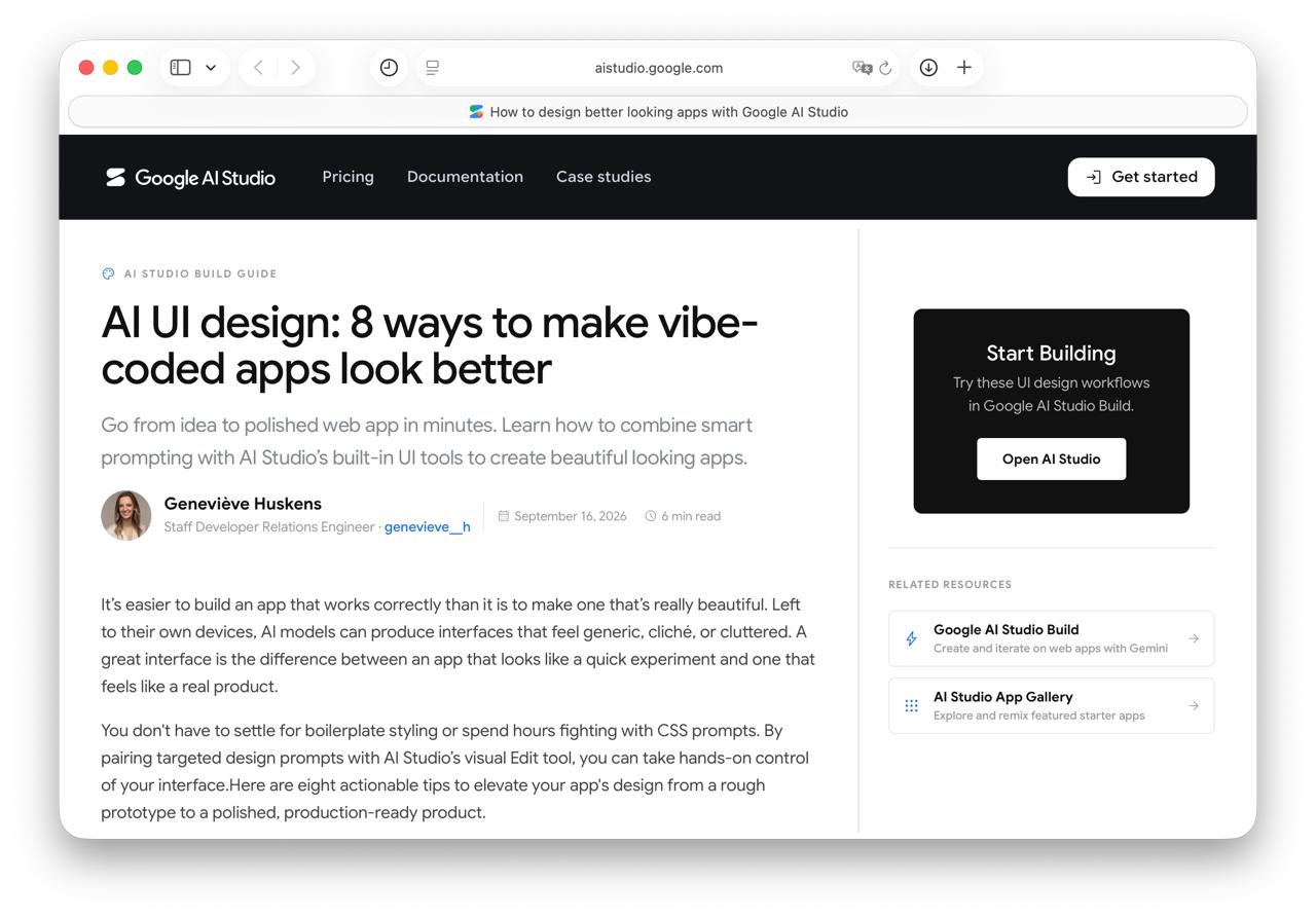 Google показала, как собирать красивые интерфейсы через AI Studio Google…