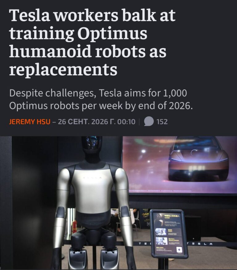 ‎Рабочих завода Tesla попросили обучать роботов, которые потенциально смогут их…