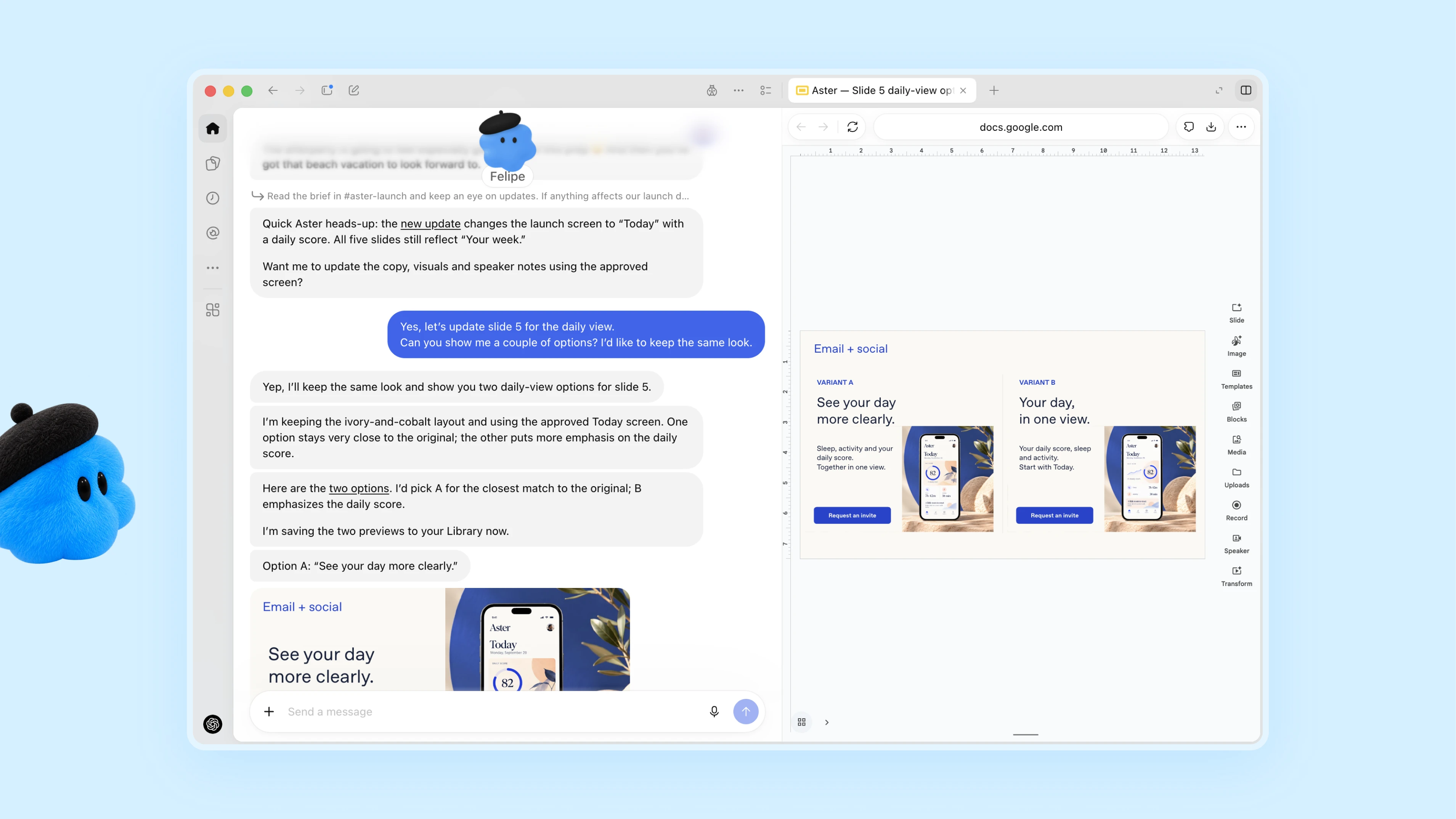 Представляем dots | OpenAI 2 Компания Blue dot Felipe переработала материалы для запуска, добавив два варианта дизайна электронных писем и страниц в социальных сетях.