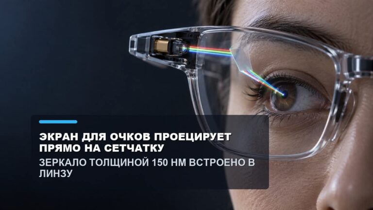 Экран для смарт-очков проецирует изображение прямо на сетчатку — зеркало…